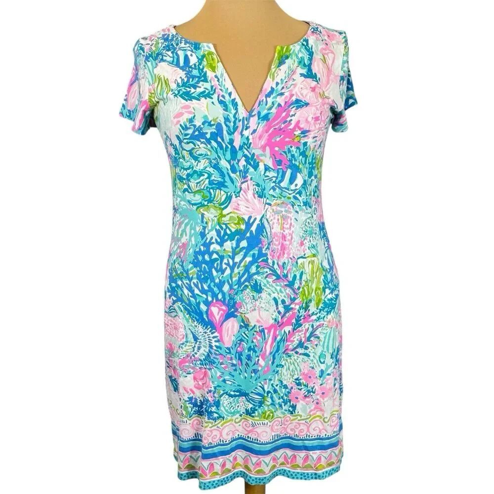 Lilly Pulitzer Sz S Dress Women Sophilettta Fished My Wish UPF Summer Core Ex